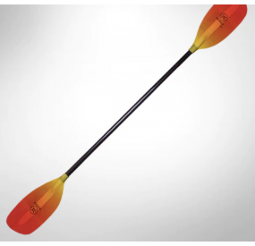 Whitewater paddle with a sturdy blade and ergonomic shaft for powerful strokes in whitewater.