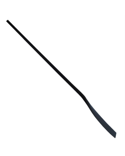 Paddle with black carbon blade, slim shaft, and wooden handle for precise control in Canadian canoes