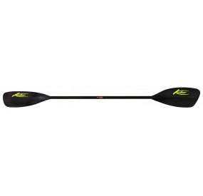 Black carbon paddle blade with yellow Kober logo for powerful and precise paddling.