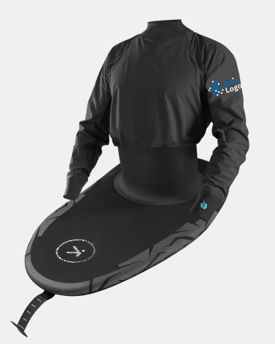 Kayak suit with waterproof jacket and spray deck for a dry seat and high comfort