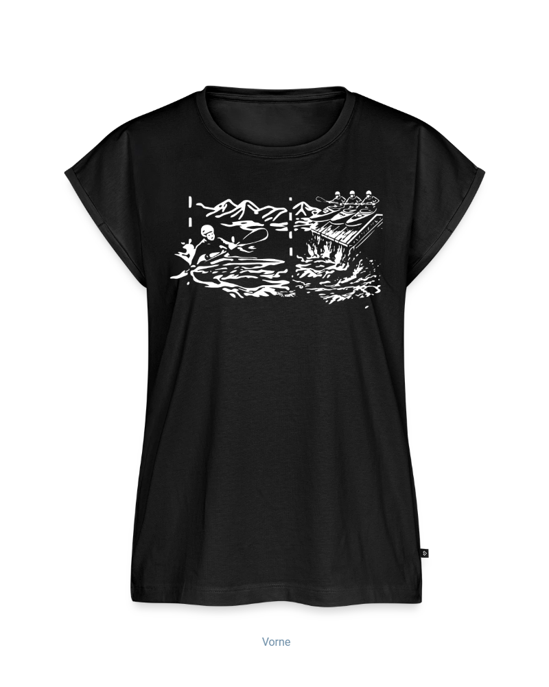 RIVRØ Cross Flow Top W Black women’s performance top with whitewater print – Shop now.