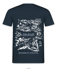 RIVRØ Rapid Tee navy men with whitewater backprint – Shop now.