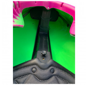 Whitewater kayak with colorful design, ergonomic cockpit, and dynamic hull for playboating.